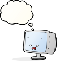 cartoon computer screen with thought bubble png