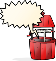 cartoon wishing well with speech bubble png