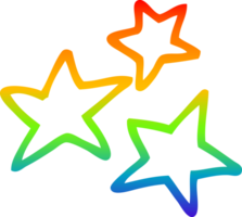 rainbow gradient line drawing cartoon yellow stars png