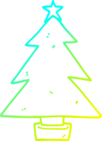 árbol de navidad de dibujos animados de dibujo de línea de gradiente frío png