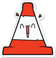 sticker of a cartoon road traffic cone png