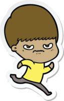 sticker of a cartoon angry boy png