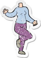 retro distressed sticker of a cartoon body png