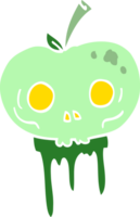 manzana de halloween de dibujos animados de ilustración de color plano png