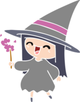 cartoon of cute kawaii witch png