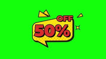 50 percent OFF Sale Discount Vector Green screen background video