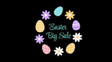 Easter Big Sale vector green screen background video