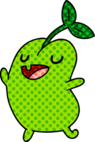 cartone animato kawaii carino fagiolo che germoglia png