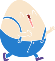 humpty dumpty estilo de cor plana homem de ovo de desenho animado png