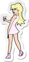 sticker of a cartoon woman posing in dress png