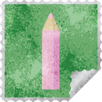 roze kleur potlood grafisch PNG illustratie plein sticker postzegel