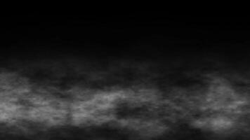 Smoke Cloud overlay effect animation video on black background. Abstract white smoke, white, fog, cloud background.