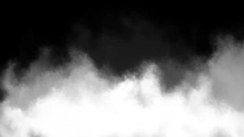 abstrait blanc nuage animation sur noir Contexte. fumée, nuage, blanc, brouillard, noir Contexte vidéo. video