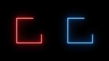 Red and Blue Glowing Neon Shapes Animation Video. Glowing Neon MOV Transparent Effects. video