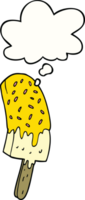 cartoon ice cream lolly and thought bubble png