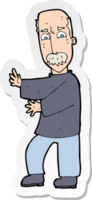 sticker of a cartoon angry old man png