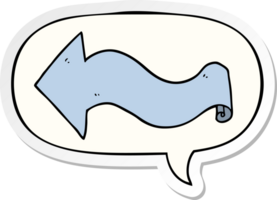 cartoon arrow and speech bubble sticker png