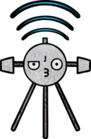 satellite de dessin animé de texture grunge rétro png