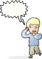 cartoon frightened boy with speech bubble png