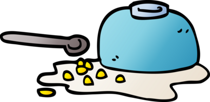 cartoon doodle spilt cereal bowl png