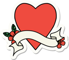 tattoo sticker with banner of a heart png