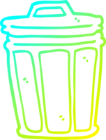 cold gradient line drawing cartoon trash can png