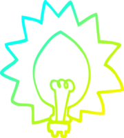 cold gradient line drawing cartoon light bulb png