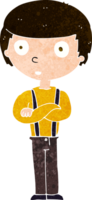 cartoon staring boy with folded arms png