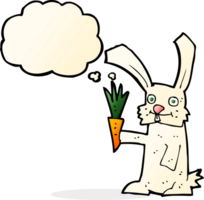 cartoon rabbit with carrot with thought bubble png