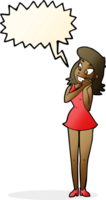 cartoon excited woman with speech bubble png