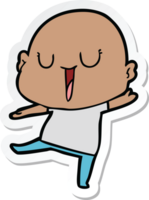 sticker of a happy cartoon bald man png