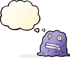cartoon slime creature with thought bubble png