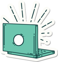 sticker of tattoo style laptop computer png