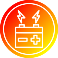 batteri cirkulärt i varmt gradientspektrum png