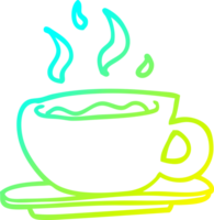 kall gradient linjeteckning tecknad kaffekopp png