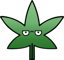 feuille de marijuana dessin animé ombré dégradé png