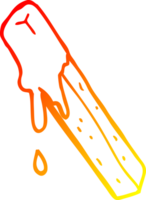dessin de ligne de gradient chaud dessin animé frites trempées png