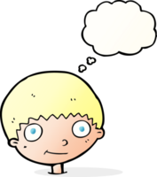 cartoon happy boy with thought bubble png