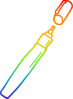 regenboog gradiënt lijntekening cartoon pen png