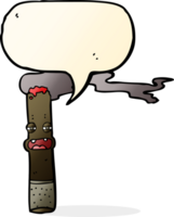 Cartoon-Zigarrenfigur mit Sprechblase png