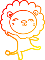 warm gradient line drawing cartoon lion png