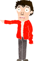 cartoon terrified man pointing png