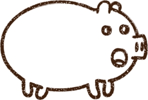 Schwein Kohlezeichnung png