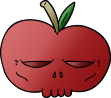 pomme de crâne effrayant de dessin animé png