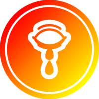 crying eye circular in hot gradient spectrum png