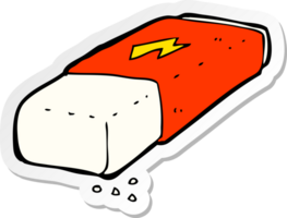 sticker of a cartoon pencil eraser png