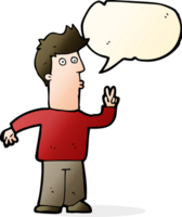 cartoon man signaling with hand with speech bubble png