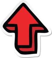 sticker of a cute cartoon pointing arrow png