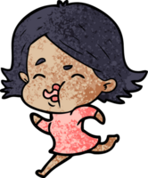 cartoon girl pulling face png