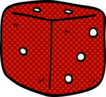 cartoon doodle red dice png